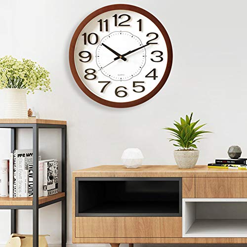 Flips Silent Non Ticking Wall Clock,17 Inch Modern Battery Operated Easy To Read 3D Numbers Clock For Home Office Living Room Decorative Wall Clock-White 42X42Cm(17X17Inch) #TOP1