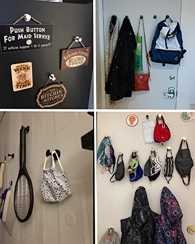 Piffny Magnetic Hooks For Strong Secure And Versatile Hanging Solutions In The Home, Workplace, And Outdoor Settings - 2 Pack, Chrome #TOP7