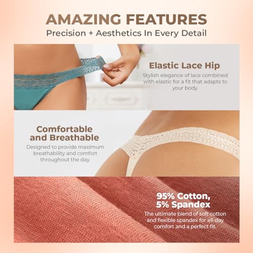 Sexy Period Underwear, Leak Proof Period Thongs for Women, Cotton Absorbent Period Panties Lace Bikinis3