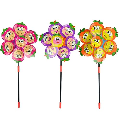 Bonito hilandero de dibujos animados molino de viento balcón césped rueda de aguja grande girar juguete viento verano decoración camping 10 piezas