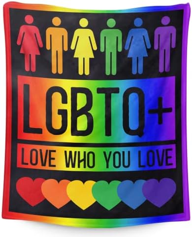 Pride Blankets Gifts, 50"x40" Bed Throw Blanket for GLBTQ, Soft Warm Cozy Fluffy Throw Plush Blanket, Lightweight Pride Blanket Decor Suitable for Couch Sofa Bed Living Room