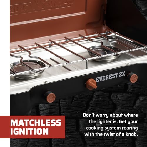 Camp-Chef-Mountain-Series-Everest-2X-High-Output-Two-Burner-Camp-Stove-Lid-Doubles-as-Windscreen-Portable-Cooking-Stove-For-Outdoor-Cooking-20000-BTU-Burners-215-Sq-In-Cooking-Area