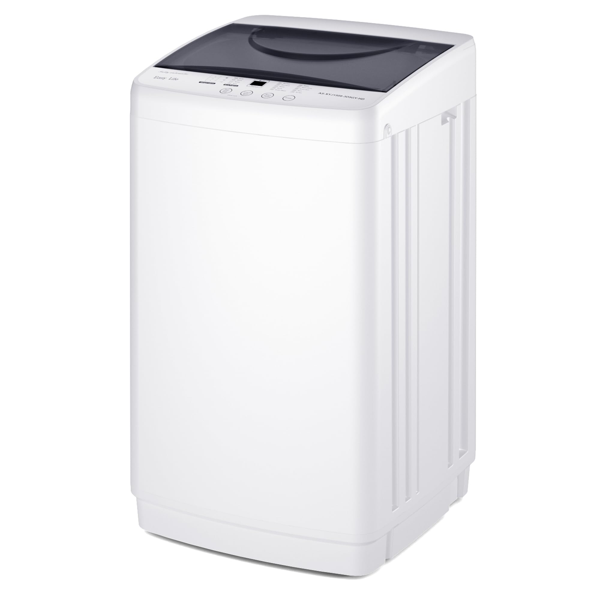 NEWBULIG 1.06 Cu.Ft. Portable Washing Machine, 7.7LBS Full-Automatic Laundry Washer with Stainless Steel Drum, 10 Wash Cycles & Auto-Balance, Compact Washer for Apartment RV Dorm Camping, White - 1