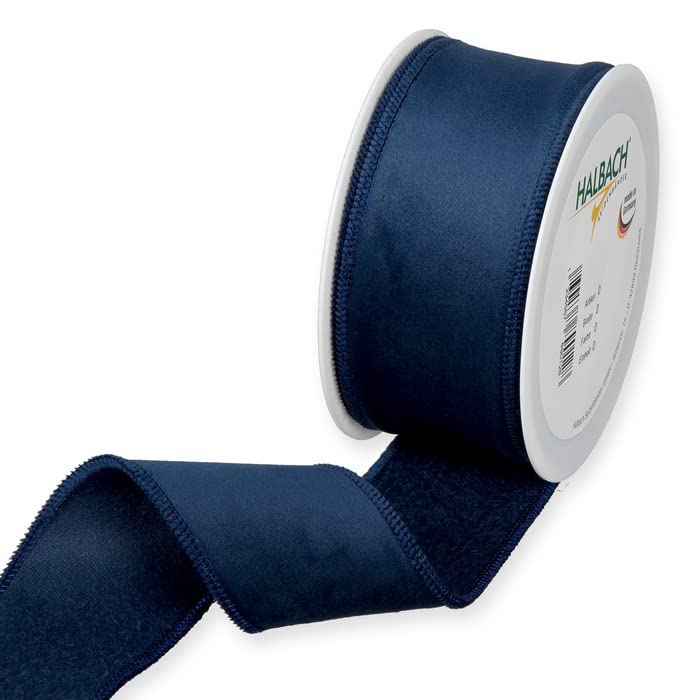 FloristryWarehouse Blue Christmas Velvet Fabric Ribbon 50mm (2") Wide on 8m roll Wired Edge - Image 3