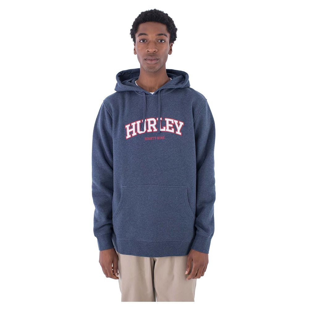 Hurley Flow Pullover Hoodie Men, Heather Indigo, M