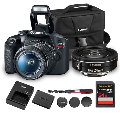 Canon EOS Rebel T7 fW^჌tJLbg | 24.1MP APS-CZT[ EF-S 18-55mmYt | tHD 1080p rfIRpNg SҌʐ^ (2727C002) + Canon EF-S 24m