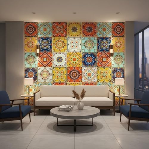 Image of VKR Removable Waterproof Vinyl Wallpaper Roll | Self Adhesive Peel & Stick Sheet for Kitchen Counter, Wardrobe, Drawer, Table & Furniture Protection (Rajwadi Well, Pack of 1)