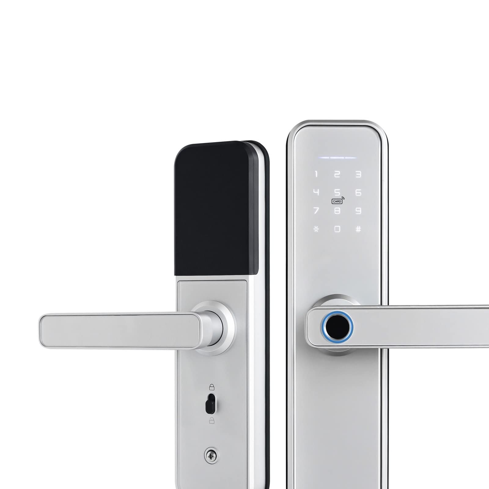 Serrure intelligente WiFi argentée 6085 avec empreinte biométrique