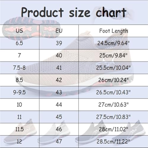 Jarv Cooling Comfort Sneaker, Atlacoast Mens Breathable Mesh Slip-On Summer Walking Shoes, Breathable Orthopedic Anti Slip Shoes(Grey,US 9-9.5)2