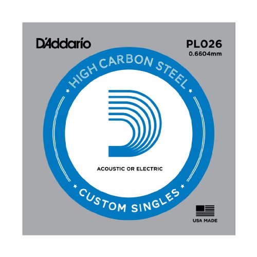 D'Addario ダダリオ エレキギター/アコースティックギター用バラ弦 Plain Steel .026 PL026