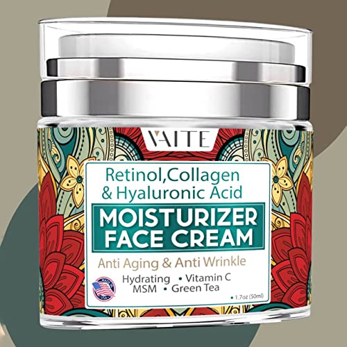 Face Moisturizer Cream - Anti-Aging & Anti Wrinkle Hydrating with Retinol, Collagen & Hyaluronic Acid, Vitamin C ,MSM, G