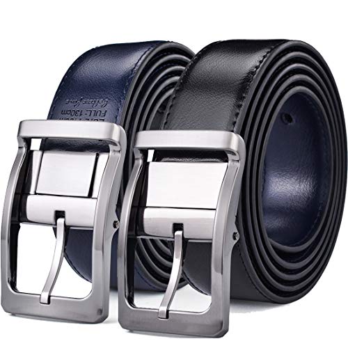 Image of Belts for Men Reversible Leather 1Piece (not 2) 1.25 inch Waist Strap Fashion Dress Buckle Beltox
