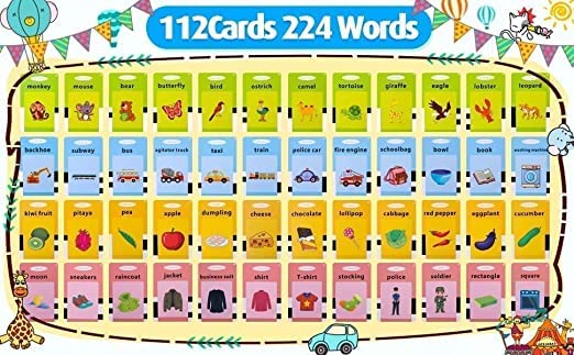 Image of Om Rubber Card Carly Education de vice Talking Flash Cards Learning Toys for 2 3 4 5 6 Year Old Boys. (9)