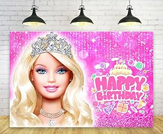 Pink Backdrops for Birthday Party Decorations Supplies Baby Shower Photo Background for Girl Birthday Party Cake Table Decorations Birthday Banner 5x3ft