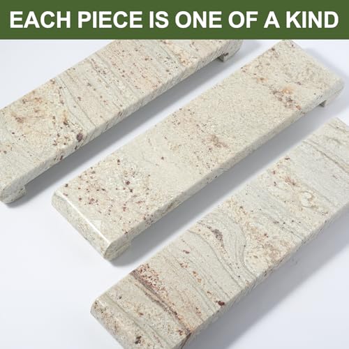 Erongoo Marble Tray Pedestal Stand, 16"x4" Marble Vanity Tray with Feet for Bathroom Counter, Rectangular Marble Riser for Kitchen Sink, Soap Dispenser Perfume Jewelry Stone Organizer (River White) by Erongoo - Image 5