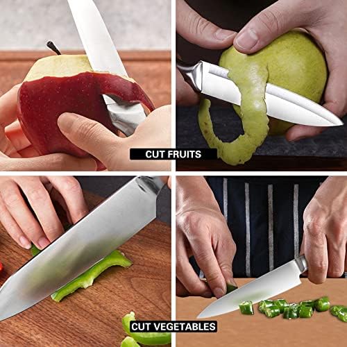 Midyb Chopping Board, Wood Fibre Chopping Board with Stand & Non-Slip Feet, 2 Pcs Wooden Cutting Boards for Carving Meat, Vegetables, Fruits, Cheese, Bread, Send Kitchen Knife