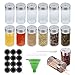 Produktbild 12er Set Gewürzglas- Gewürzgläser Quadrat Glasbehälter Füllmenge 120 ml,Perfekt für unsere 4 Gewürzregale - 120 ml, 10,5 x 4,3 cmVerschiedene Streuer-Platz (12pack)