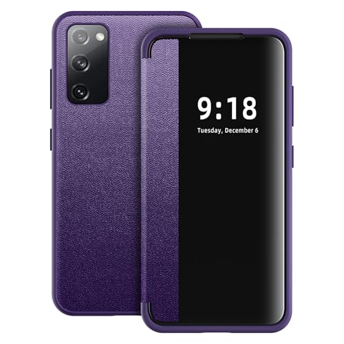 Coque Samsung S20 FE 5G Transparente Fine Violette avec Rabat S-View