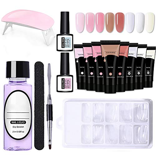 ADMOS Nagelgel Kit Gel Nageluitbreidingsset Professionele Poly Builder Gel Kit Nagelkunst met nagelvijlborstel…