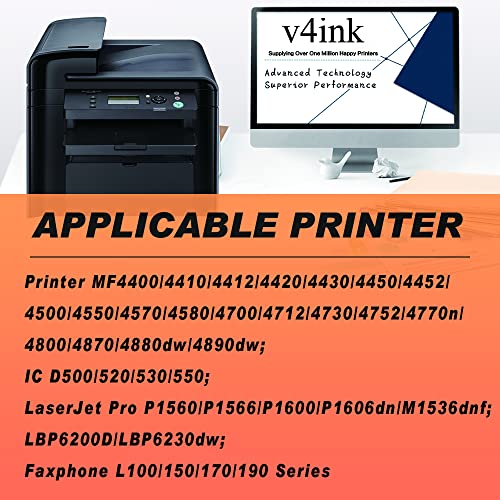 V4Ink Compatible Crg 128 Ce278A Toner Cartridge Replacement For Canon 128 Hp 78A For Canon D530 D550 Lbp6230Dw Lbp6200D L190 Mf4890Dw Mf4880Dw Mf4450 Mf4550D Mf4570Dn Hp P1606Dn P1600 M1536Dnf 2 Pack #TOP1