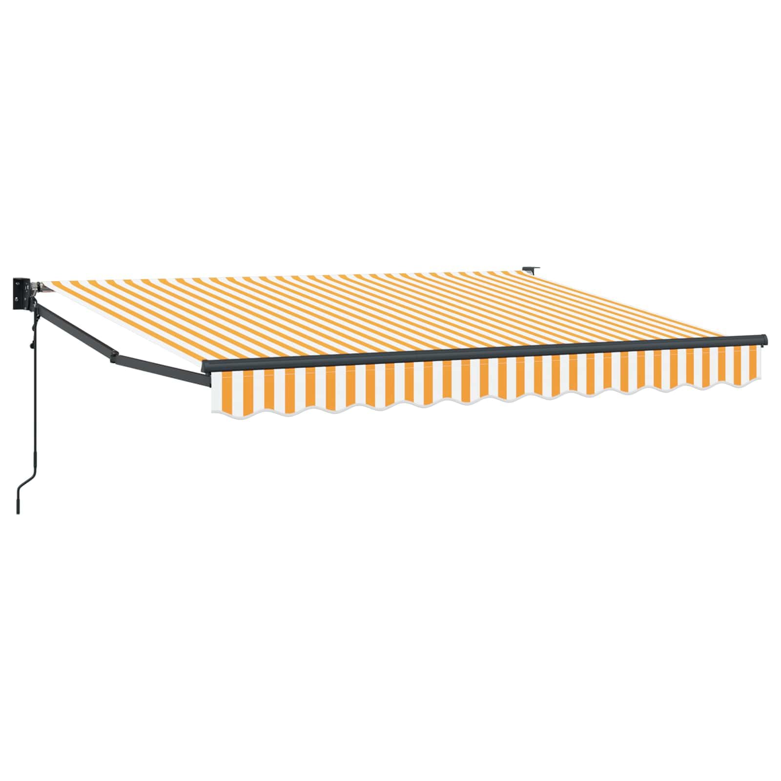 vidaXL Tenda da sole elettrica allungabile giallo e bianco 2,5 x 2 m, tenda elettrica moderna, parasole allungabile, terrazza motorizzata, protezione UV da giardino