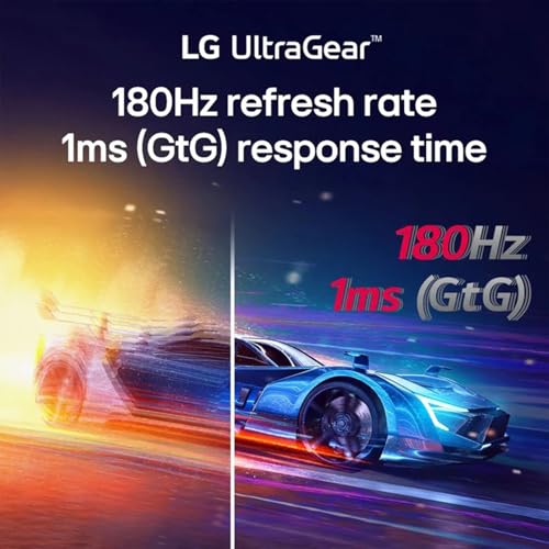 Image of LG 32 inch Ultragear QHD Curved Gaming Monitor, 180Hz, 1ms, AMD FreeSync, 1000R Curve, HDR10, 99% sRGB, Black Stabilizer, Dual Controller, DisplayPort & HDMI, 3-Side Borderless, Tilt Adjustment, Black