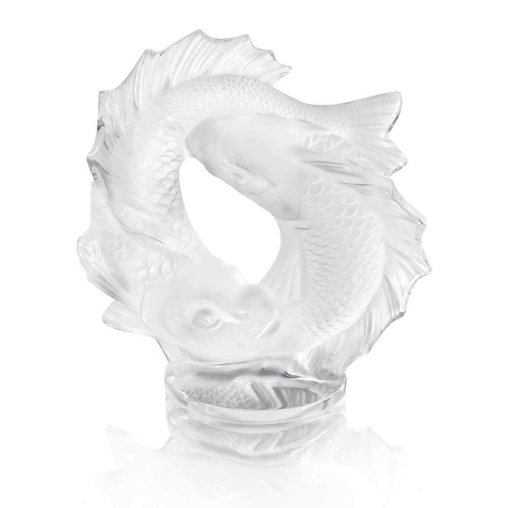 Crystal Small Double Fish Sculpture Clear