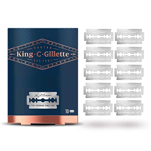 King C. Gillette - Cuchillas para afeitadoras de seguridad para hombre, paquete de 10, perfecto para regalo para hombre/papá