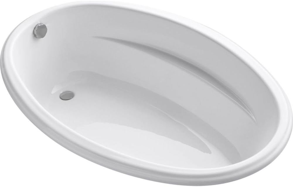 Kohler K-1147-0 5 ft. Drop-In Oval ExoCrylic Bathtub w/Reversible Drain White