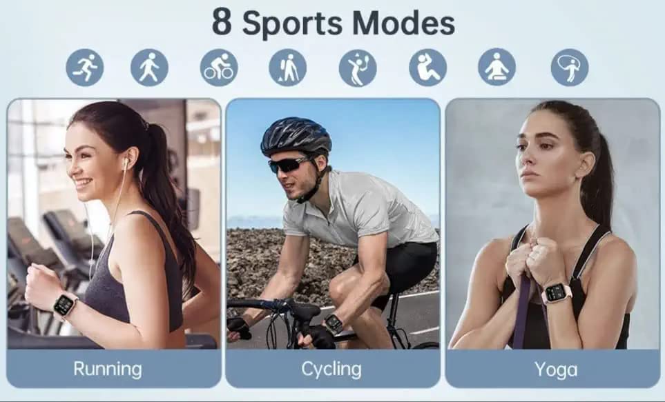 Image of Smart Watch for Kids Boys Girls 09-12 Years Old - ID116 Plus Men Man Women Bluetooth Fitness Band Watch with Heart Rate Activity Tracker Waterproof, Calorie Counter, Blood Pressure, OLED - Black