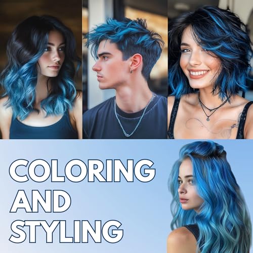 Image of Temporay Hair Color Wax | Metallic Shine | For Men & Women | DIY Instant Hair Color | Temporay Color 1 Day 1 Wash | No Ammonia, Bleach & Damage | Sky Blue - 100 gram