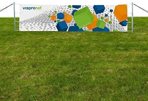Vispronet Horizontal Banner Stand – 13.5lb Banner Holder Stand for Horizontal Banners, In-Ground Outdoor Banner Display with 4.6ft Galvanized Steel Posts, Banner Stakes, Rope, Banner Not Included