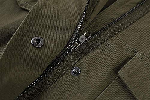Pepochic Womens Military Jacket Zip Up Snap Buttons Lightweight Utility Anorak Field Safari Coat Outwear Army Green - Thumbnail 6