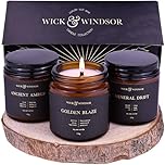 Wick & Windsor Scented Candle Gift Set – Soy Wax Candles with Wooden Wick – Candle Trio (Origins Collection)