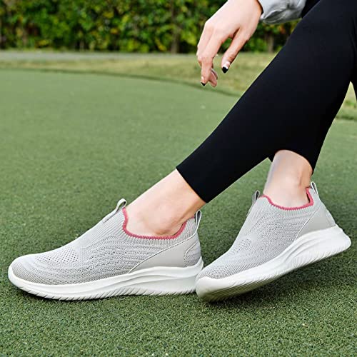 Image of TIOSEBON Women's Walking Tennis Shoes Knit Comfortable Slip on Breathable Mesh Lightweight Sneaker