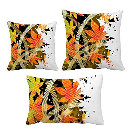 Housse de coussin feuille d érable et fleurs au design élégant - 2