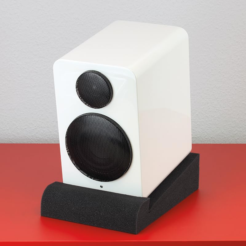 Dynavox 2 Placas absorbentes de Espuma para Altavoces de estantería/monitores de Estudio, Reduce Las Vibraciones en la Superficie de la Carcasa