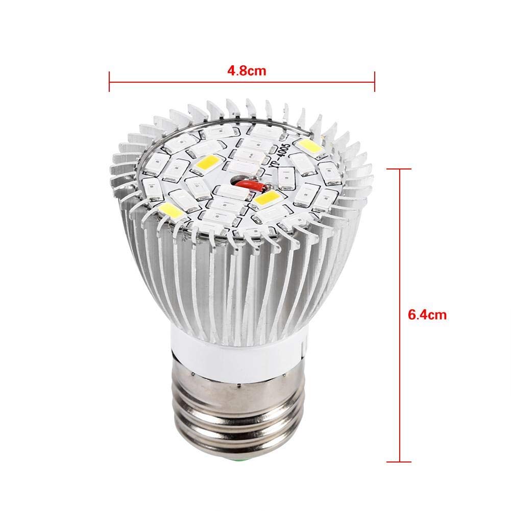 Zerodis LED Coltiva la lampada, 5W E27 Pannello ad Alta Potenza Spettro Completo 28 LED Lampada per Coltivazione Indoor Coltiva la lampadina per Serra Pianta Pianta in Vaso fiori