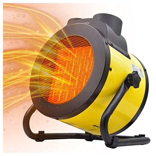 AgiiMan Patio Space Heater Portable - Electric Garage Personal Heaters with Extra Long Cord, Thermostat,Heat Up in 3 Seconds, Adjustable Heating Settings, Small Fan Heater for Office, Outdoor, Grow Tent, Greenhouse
