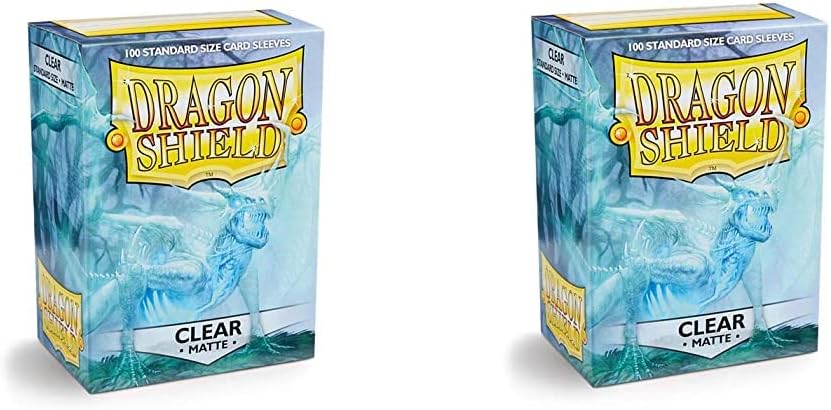 2 Packs Dragon Shield Matte Clear Standard Size 100 ct Card Sleeves Value Bundle!