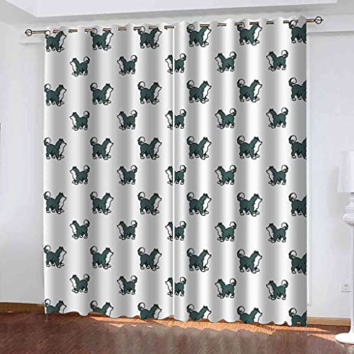 Rideau salon et chambre d'enfant à œillets décor chiot mignon - 2