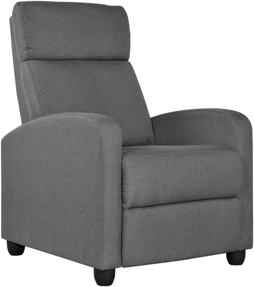 Fabric Push Back Theater Recliner Chair with Footrest, Living Room Furniture Lounge Chair Sofa Bed