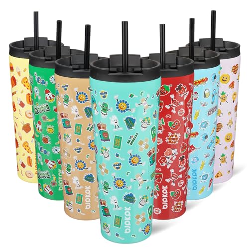 Image of BJPKPK 26 oz Coffee Tumbler with Straw, Insulated Stainless Steel Cup