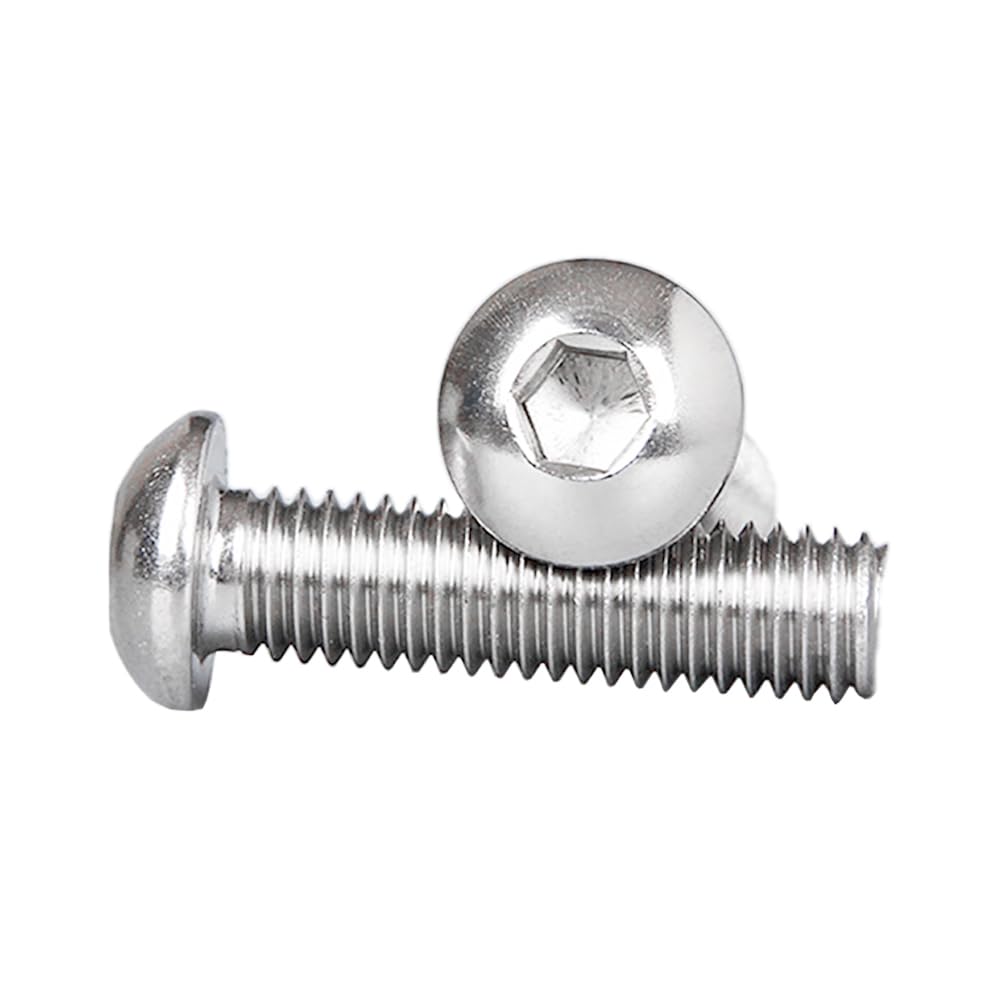 Lot de 100 boulons à tête cylindrique M6 x 20 mm en acier inoxydable, vis à tête cylindrique M6, vis à métaux argentées avec tête ronde pour réparation de menuiserie maison