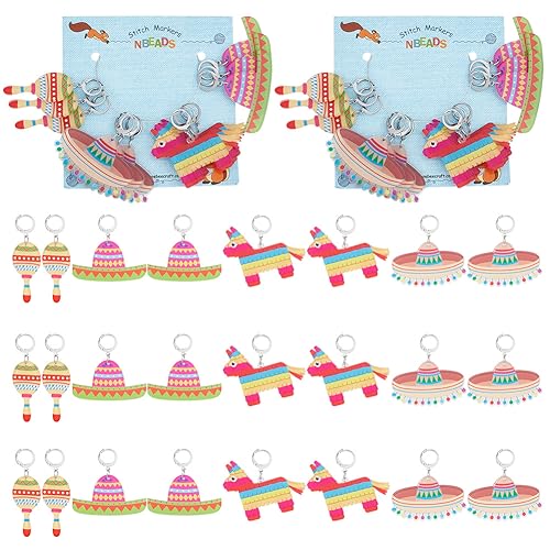 NBEADS 24 Pcs Mexican Carnival Day Stitch Markers