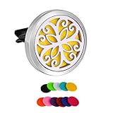 HooAMI Butterfly Flower Car Air Freshener Aromatherapy Essential Oil Diffuser - 316L Stainless Steel Locket With Vent Clip