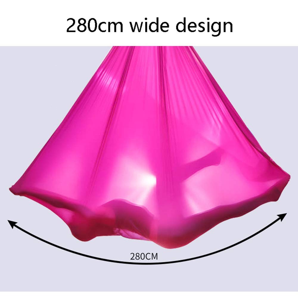 LHHL Aerial Swing Silk Yoga Set Safe Deluxe Aerial Kit Antigravity Yoga Swing Elastic Deluxe Aerial Kit Yoga with Carabiner and Daisy Chain Accessories (Color : Gray, Size : 700x280cm/276x110in)