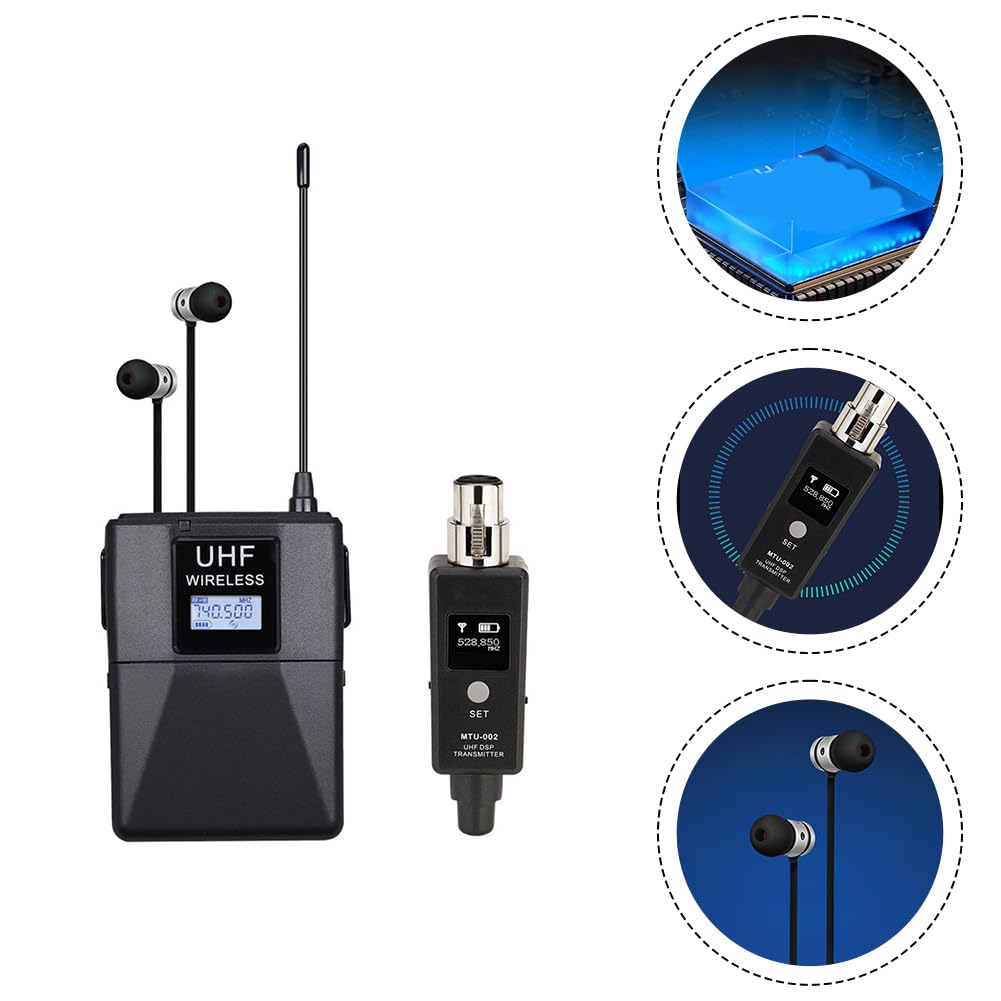 UHF Wireless In-Ear Monitor, Contrasmettitore, ricevitore bodypack con auricolare, per musicisti, palcoscenico, band e studio