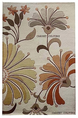 Image of Carpet Mahal Handmade Handwoven Tufted Made of 100% Soft Blended Wool Export Quality Carpets with 1 Inch Thickness (6x9 Feet) Color Multi