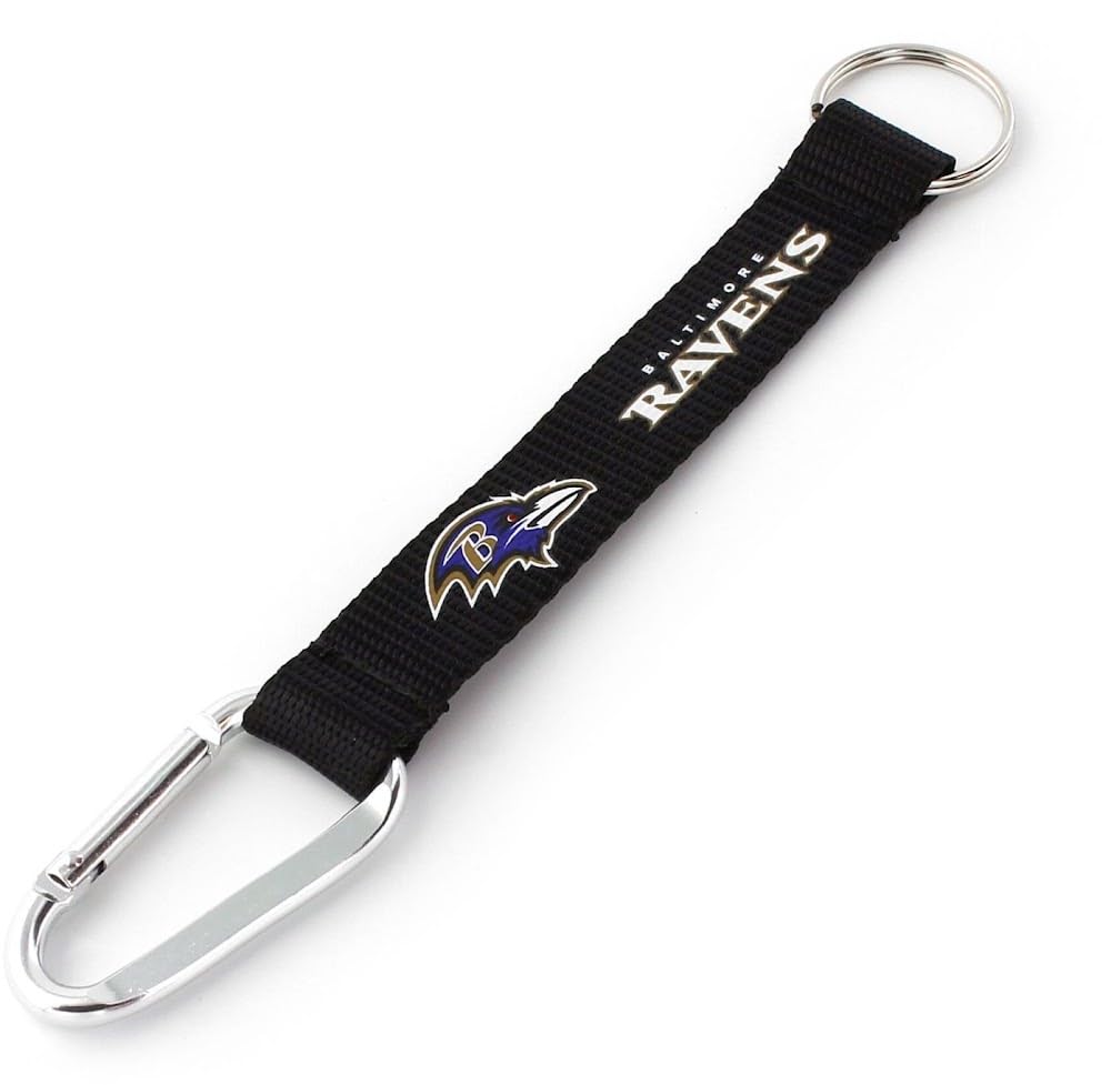 aminco NFL Baltimore Ravens Carabiner Lanyard Keychain